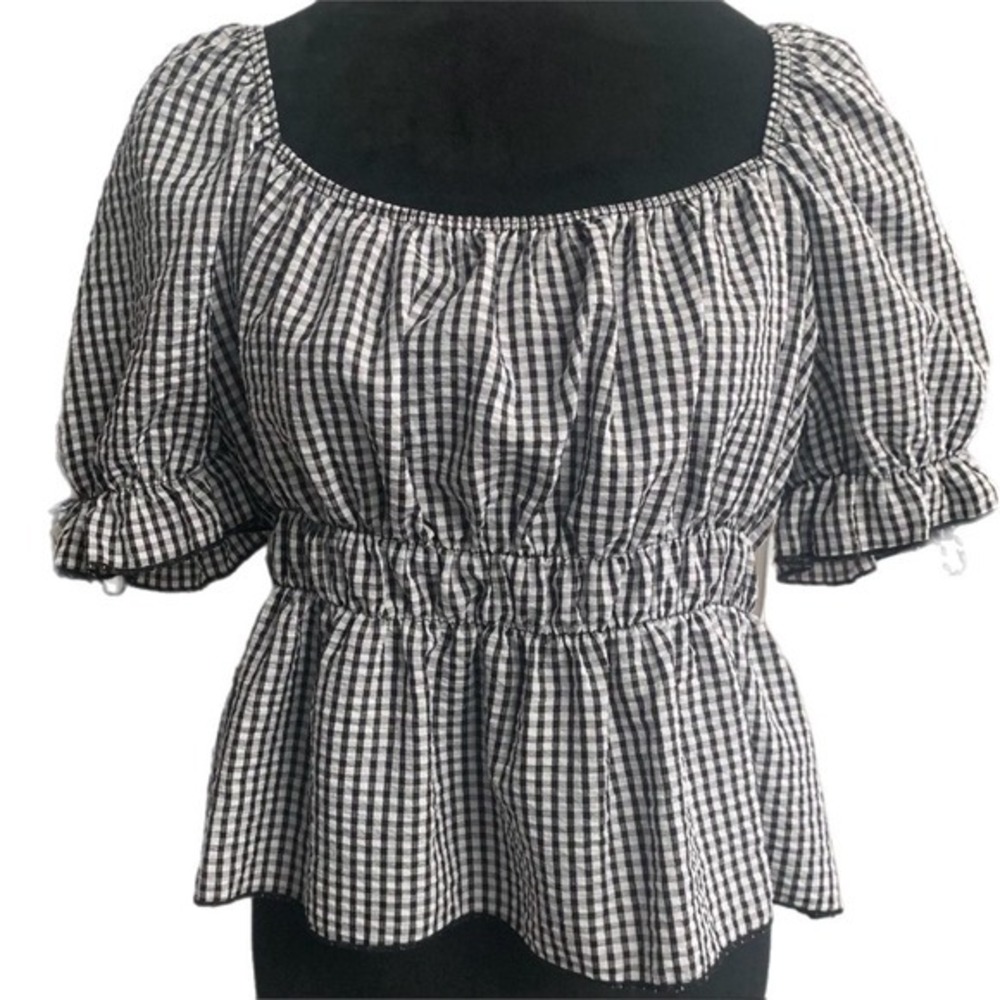 Black White Gingham Peplum Top Puff Sleeve Cottagecore
Country Chic Wild Love